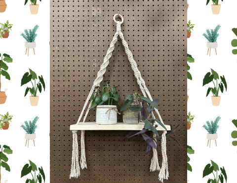 Macrame hanging shelf