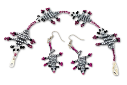Example image depicting a bracelet and earrings made from beads.