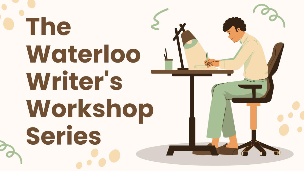 The Waterloo Writer's Workshop Series text with an illustration of a person writing at a desk.