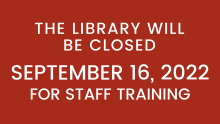Library closed for staff training
